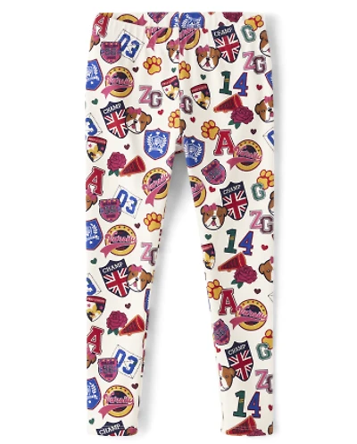 Girls Varsity Patch Leggings - Prep School