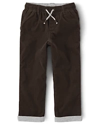 Boys Corduroy Pull On Roll Cuff Pants - Little Essentials