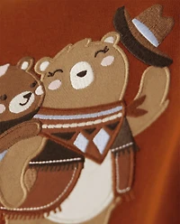 Girls Embroidered Bear Top - Montana Mountain