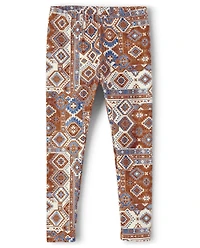 Girls Geometric Leggings - Montana Mountain