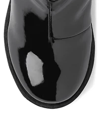 Girls Faux Patent Leather Pearl Boots - Ladies And Gentlemen
