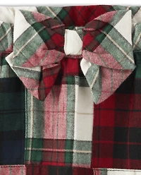 Girls Patch Plaid Flannel Skort - Christmas Cabin