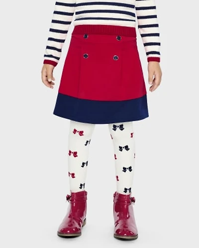 Girls Colorblock Ponte Skort - Parisian Chic