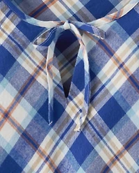 Womens Matching Family Plaid Twill Tiered Dress