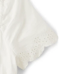 Womens Mommy And Me Eyelet Linen-Blend Tiered Dress