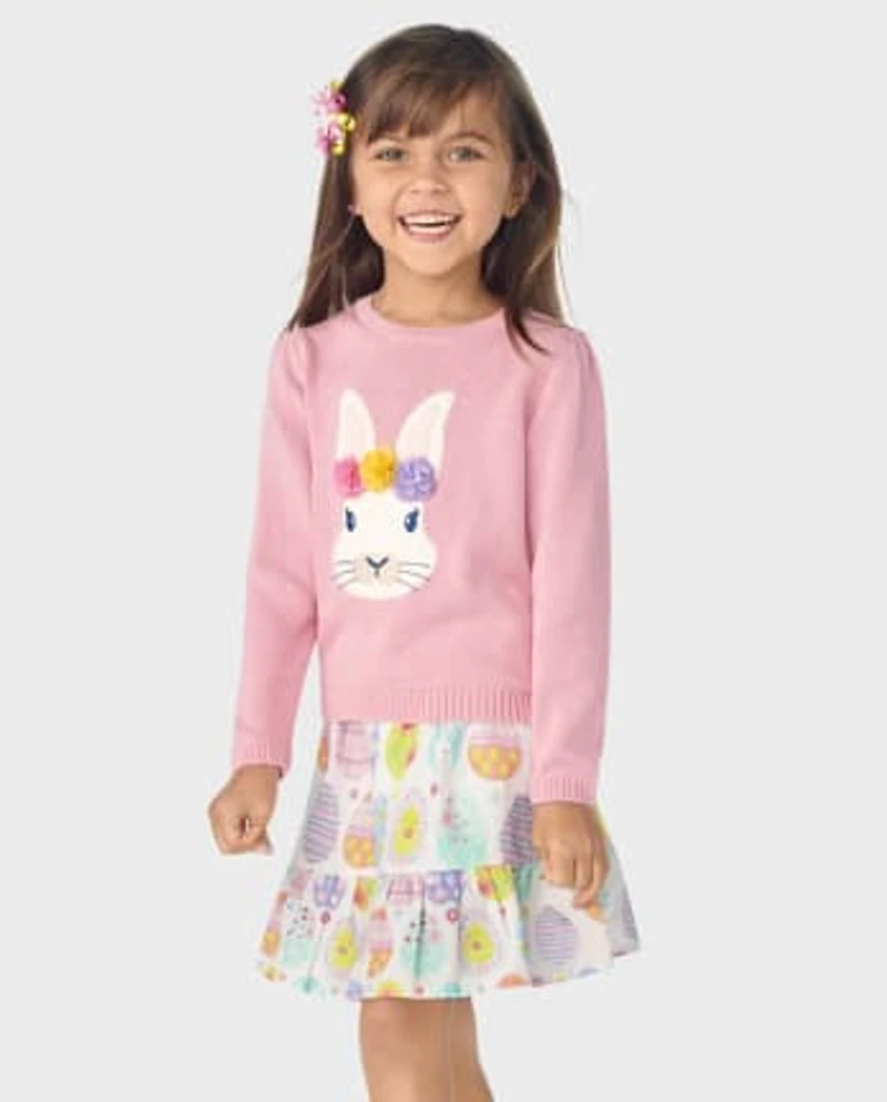Girls Easter Egg Poplin Ruffle Skort - Spring Celebrations