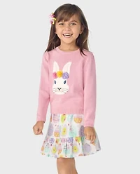 Girls Easter Egg Poplin Ruffle Skort - Spring Celebrations