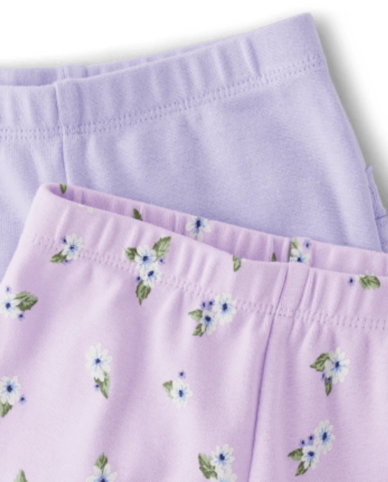 Baby Girls Floral Ruffle Leggings 2-Pack - Homegrown by Gymboree