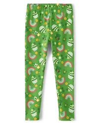 Girls Shamrock Leggings - Little Leprechaun Collection