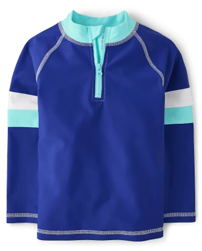 Boys Striped Zip Rashguard