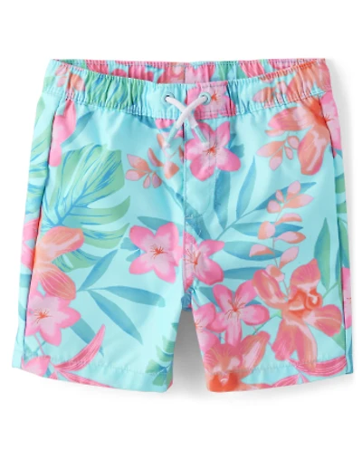 Boys Flower Swim Trunks - Splish-Splash