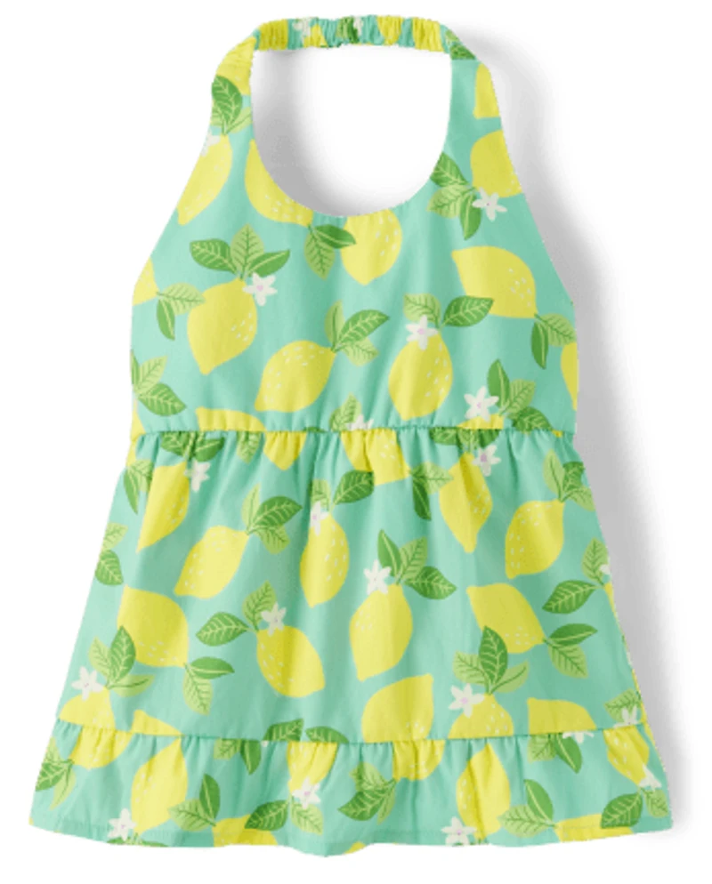 Girls Lemon Halter Top - Little Essentials