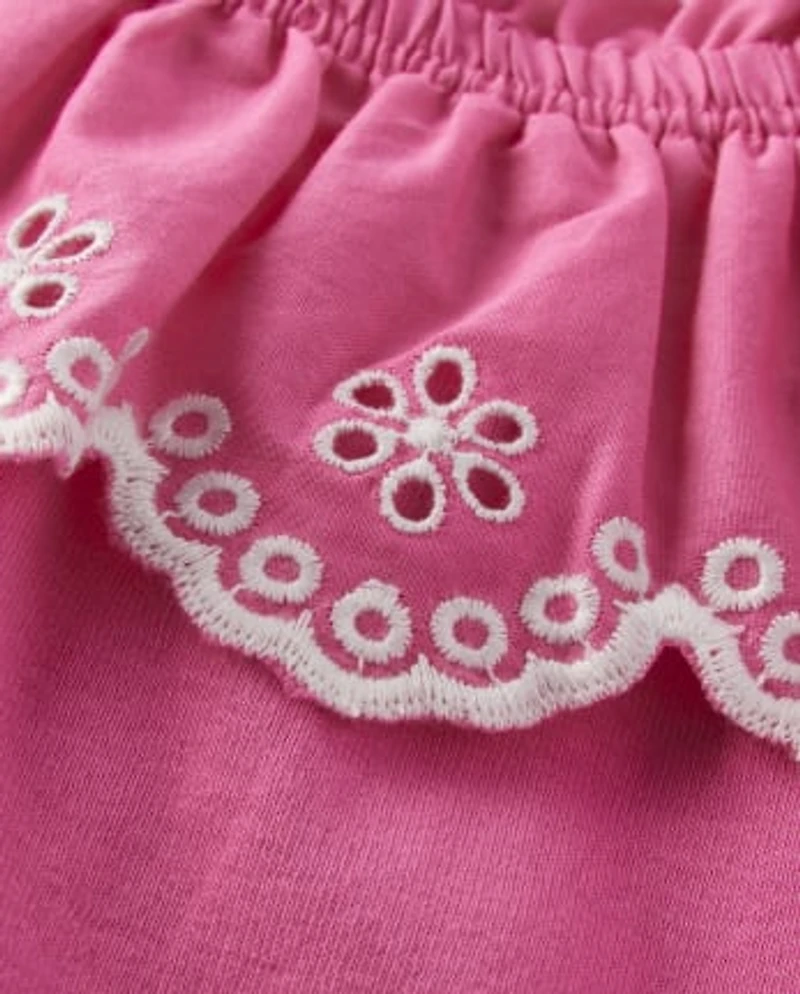 Girls Eyelet Ruffle Top