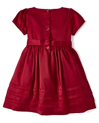 Girls Bow Fit And Flare Dress - All Dressed Up