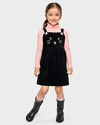 Girls Button Turtleneck Top - Little Essentials