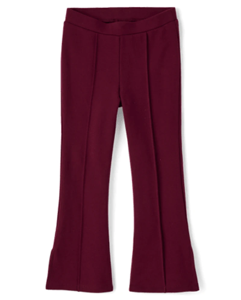 Girls Pintuck Ponte Flare Jeggings