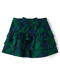 Girls Plaid Tiered Skirt - All Dressed Up
