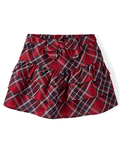 Girls Plaid Tiered Skirt - All Dressed Up