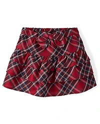 Girls Plaid Tiered Skirt - All Dressed Up