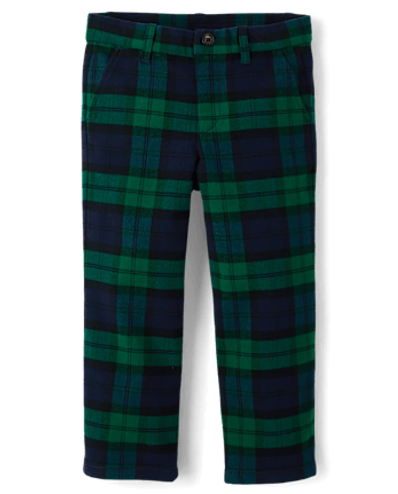 Boys Plaid Dress Pants - All Dressed Up