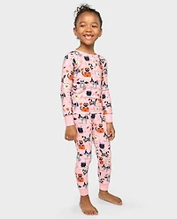 Girls Halloween Henley Snug Fit Cotton Pajamas - Gymmies