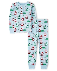 Kids Gnome Henley Snug Fit Cotton Pajamas - Gymmies