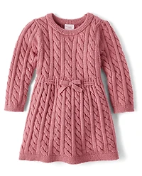 Baby Girls Cable Knit Sweater Dress