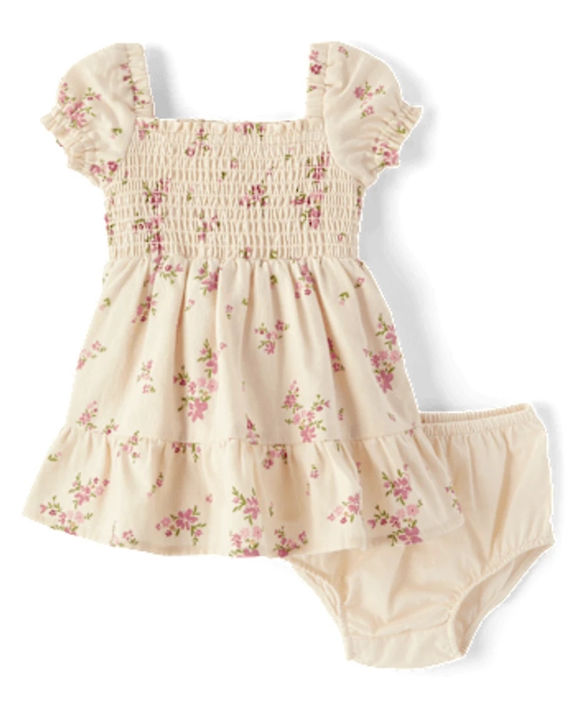 Baby Girls Floral Flannel Ruffle Dress - Homegrown by Gymboree
