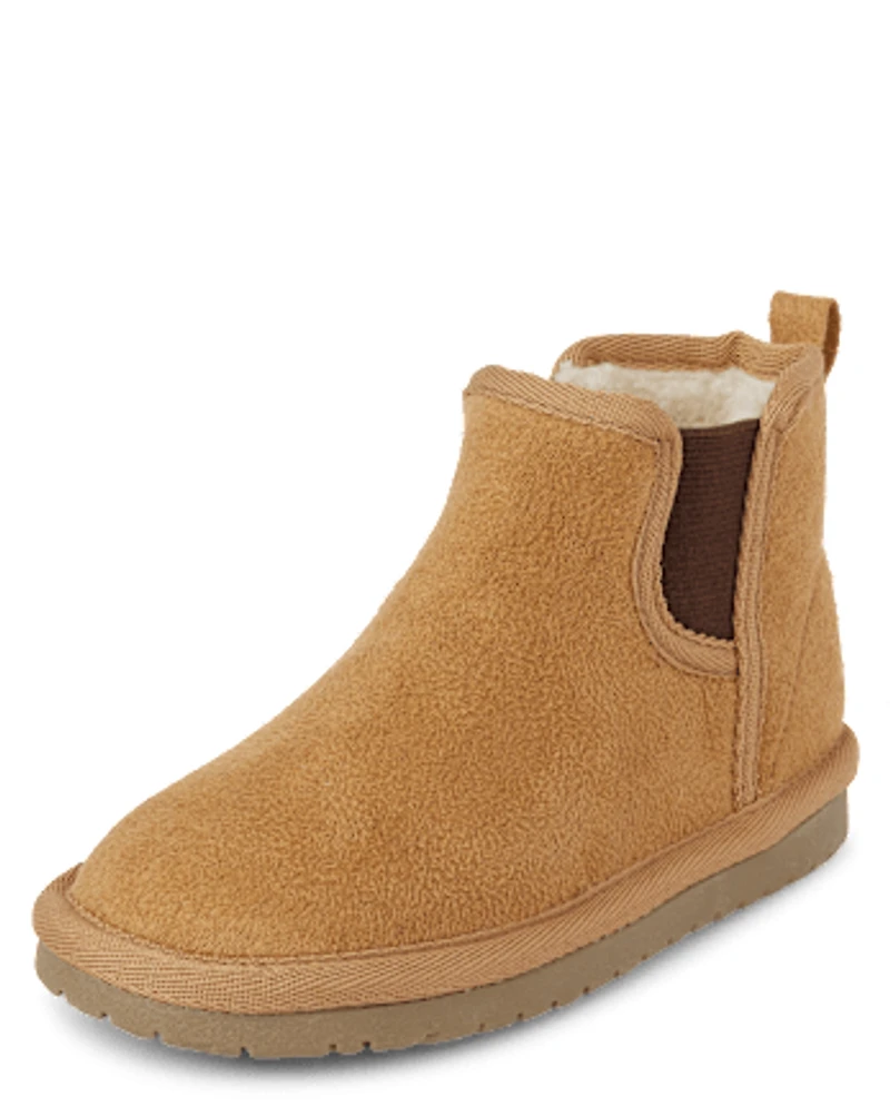 Boys Sherpa-Lined Chelsea Boots - Little Essentials