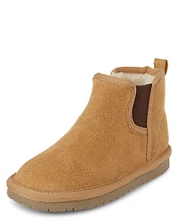 Boys Sherpa-Lined Chelsea Boots - Little Essentials