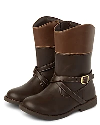 Girls Buckle Tall Boots - Little Essentials