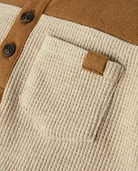 Boys Colorblock Thermal Henley Top - Little Essentials