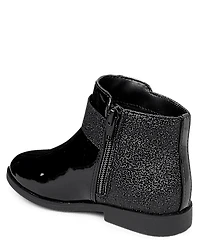 Girls Sparkle Bow Booties - Lil' Leopard