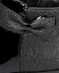 Girls Sparkle Bow Booties - Lil' Leopard