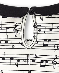 Girls Music Note Fit And Flare Dress - Lil' Leopard