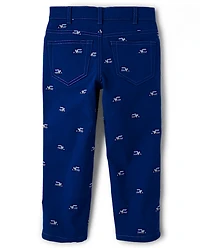 Boys Schiffli Train Pants - Little Snowflake
