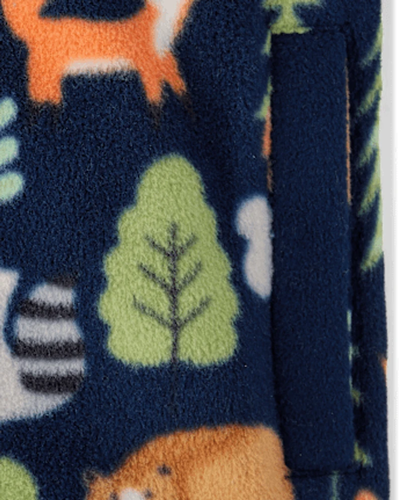 Boys Animal Microfleece Half Zip Pullover - Little Essentials