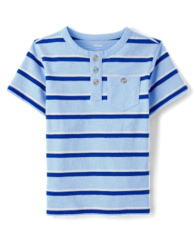 Boys Striped Henley Top