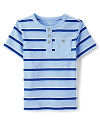Boys Striped Henley Top