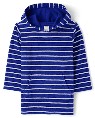 Kids Striped Hooded Cover Up - Swim