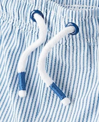 Boys Seersucker Swim Trunks