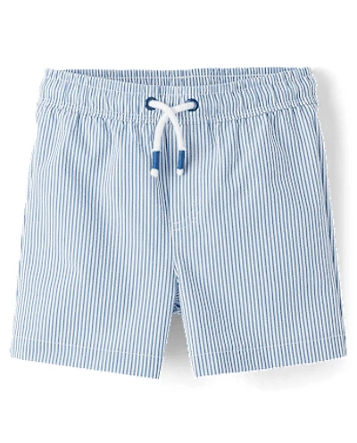 Boys Seersucker Swim Trunks