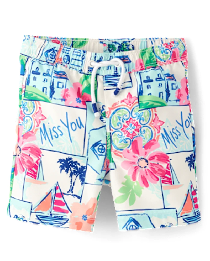 Boys Vacation Swim Trunks