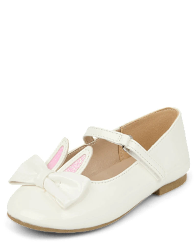 Girls Bunny Bow Ballet Flats - Garden Party
