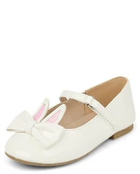 Girls Bunny Bow Ballet Flats - Garden Party