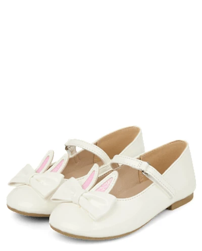 Girls Bunny Bow Ballet Flats - Garden Party