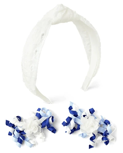 Girls 3-Piece Hair Set - Blue Belle