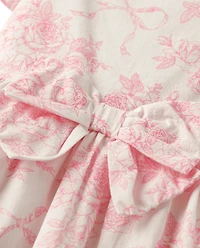 Girls Floral Ruffle Tiered Dress - Blushing Blooms