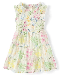 Girls Mommy And Me Floral Tiered Dress - Garden Party