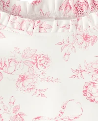 Girls Floral Rashguard Swimsuit - Swim